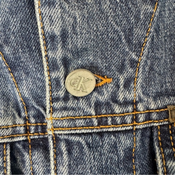 Vintage Calvin Klein Jeans Women's Medium Denim Jean Vest USA Cropped M Med - Picture 3 of 8